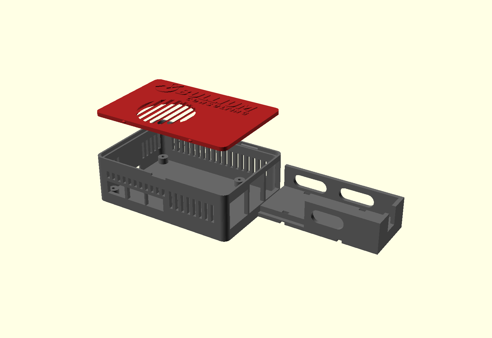 An exploded view of the Bullium Pi 5 field appliance enclosure.